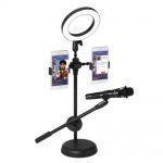 4 in 1 Mobile stand with light and Mic holder